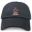 The EMB S&S Activewear Chattanooga Queens Rugby Adult Low-Profile Cotton Twill Dad Cap is black with a red crown and "'Nooga Queens Women's Rugby" embroidered on the front.