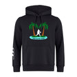 The Twin Island Rugby Club Hoodie by WRS Canterbury features two palm trees, a rugby player silhouette, "TWIN ISLAND RUGBY" on a blue oval, and white stripes on the left sleeve—perfect for team style and comfort.