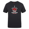 The Chattanooga Queens Rugby Club Plain Tee by WRS Canterbury is a black cotton blend T-shirt featuring a red crown logo with a rugby ball and “NOOGA QUEENS WOMEN’S RUGBY” in white and red on the front—ideal for fans and players.