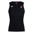 The Chattanooga Queens Rugby Club Dry Singlet by EMB Canterbury features Vapodri Technology, a white Canterbury logo on the right chest, and a red crown with "Tower Queens" on the left—ideal athletic wear for style and performance.
