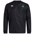 The Twin Island Rugby Club Vaposhield Contact Top by EMB Canterbury is a black long-sleeve pullover with Canterbury and palm tree logos on the chest, featuring water repellent VapoShield technology.