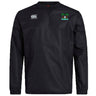 The Twin Island Rugby Club Vaposhield Contact Top by EMB Canterbury is a black long-sleeve pullover with Canterbury and palm tree logos on the chest, featuring water repellent VapoShield technology.