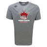 The Chattanooga Queens Rugby Tempo Vapodri T-Shirt by WRS Canterbury is a gray short-sleeve athletic tee featuring a red crown graphic above "'Nooga Queens Women's Rugby" in white and red text.