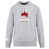 The Chattanooga Queens Rugby Club Crew Sweatshirt by WRS Canterbury is an ultra soft light gray sweatshirt with a red and black crown rugby ball logo and "NOOGA QUEENS WOMEN'S RUGBY" on the front, plus an embroidered CCC logo.
