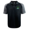 The Twin Island Rugby Elite Polo by EMB Canterbury, made with Vapodri fabric, features a palm tree and surfboard logo on the left chest. Lightweight and durable, it's perfect for active days.