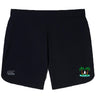The Twin Island Rugby Elite Woven Short by EMB Canterbury features zippered pockets, a small twin palm and surfer logo, and a white CCC logo on the left leg—ideal for secure storage during training.