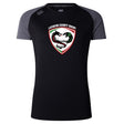 This Loudoun Women's Elite Training Tee by Canterbury, in black and gray, is made from lightweight recycled polyester and showcases a striking dragon design as part of the Loudoun County Rugby logo on the chest. Ideal for elite training with its robust style, this tee keeps you cool and comfortable thanks to Vapodri technology.