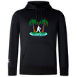 The Twin Island Rugby Club Lightweight Hoodie by WRS Canterbury features two palm trees, a rugby player silhouette, and "TWIN ISLAND RUGBY" on the front, plus a comfy kangaroo pocket for added style.