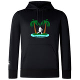 The Twin Island Rugby Club Lightweight Hoodie by WRS Canterbury features two palm trees, a rugby player silhouette, and "TWIN ISLAND RUGBY" on the front, plus a comfy kangaroo pocket for added style.