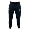The Chattanooga Queens Rugby Leisure Sweatpant by EMB Canterbury features a drawstring waist, recycled polyester fleece fabric, and white logos on both thighs.