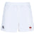 The Chattanooga Queens Rugby Advantage Rugby Shorts by Canterbury feature an elastic waistband, the EMB Canterbury logo on the left leg, and a red crown logo with text on the right leg. Ideal for rugby training or casual wear.