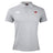 The Chattanooga Queens Rugby Waimak Polo by EMB Canterbury is a light grey, short-sleeved collared polo with a white Canterbury logo and red and black embroidered chest emblem—ideal for rugby fans.