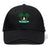 The Twin Island Rugby Flexfit Drill Cap by EMB Canterbury features a black curved brim, embroidered two palm trees, rugby player silhouette, and "Twin Island Rugby" text on the front for comfort and style.