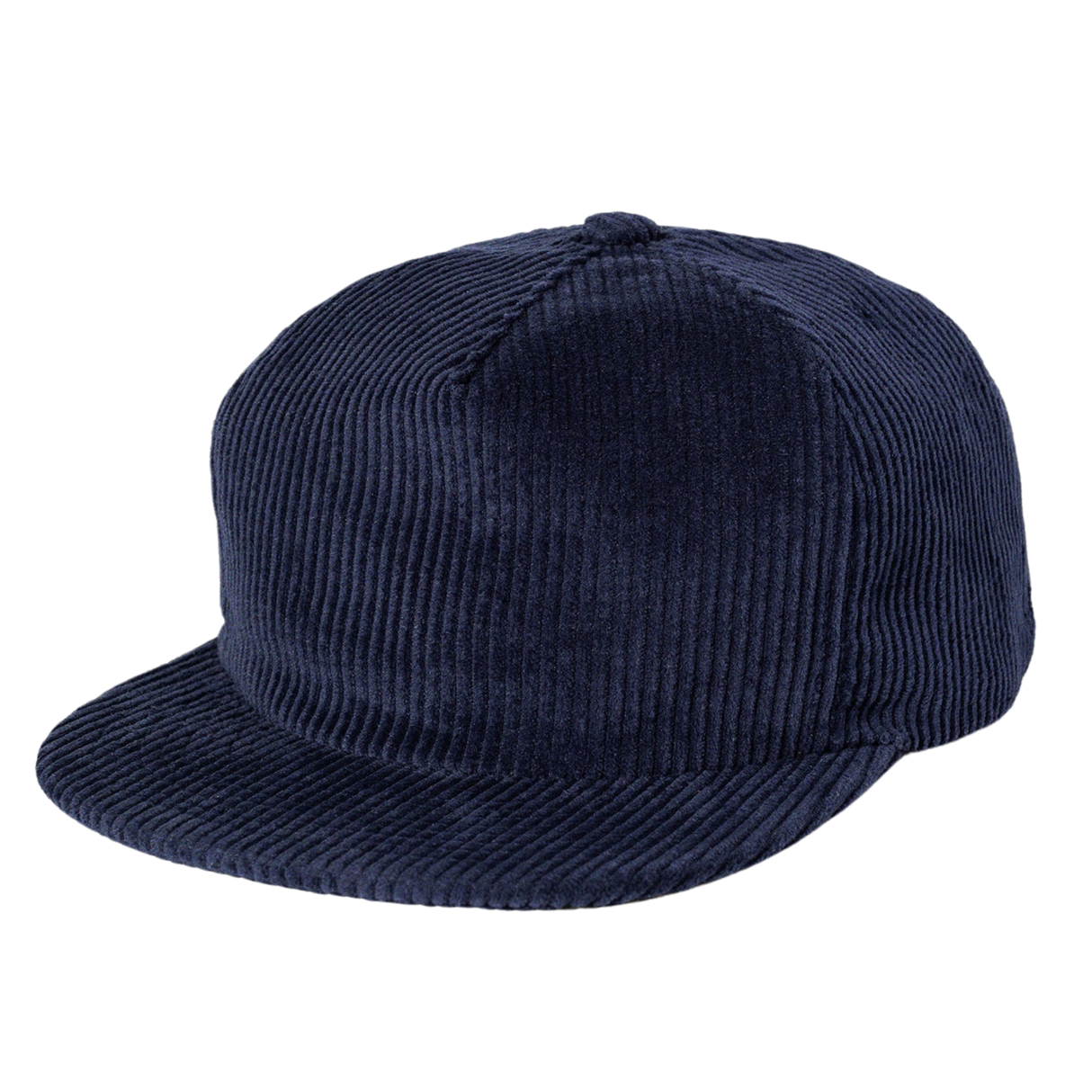 The Weld Corduroy Field Trip Hat in navy blue features a flat brim and is shown at a slight angle against a plain background.