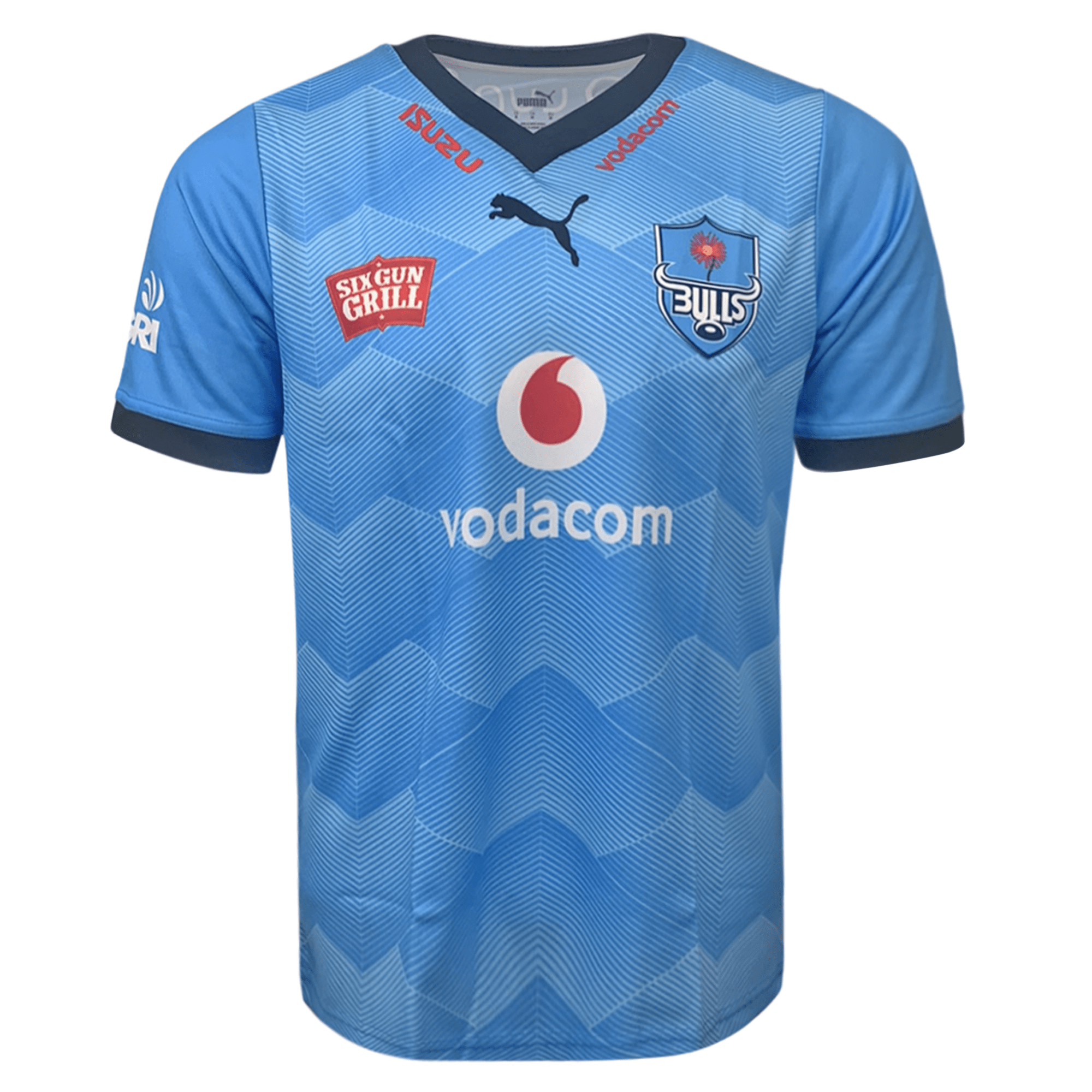 Signet Blue Bulls Rugby Home Jersey 22/23 by Puma | Small | Black/Blue