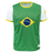 An Admiral Nations of Rugby Brazil Sevens Rugby Flag Jersey featuring the Brazilian flag emblem in the center, with white sleeves and yellow accents on the sleeves and collar.