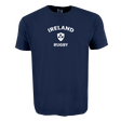 The Nations of Rugby Ireland Heavy Comfort Tee by WRS Alpha Broder is crafted from premium USA cotton in navy blue, featuring “Ireland Rugby” and a white shamrock shield—ideal for passionate rugby supporters.