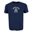 The WRS Alpha Broder Nations of Rugby Scotland Heavy Comfort Tee showcases "Scotland Rugby" and a white thistle graphic on navy—ideal for devoted rugby fans.