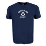 The WRS Alpha Broder Nations of Rugby Scotland Heavy Comfort Tee showcases "Scotland Rugby" and a white thistle graphic on navy—ideal for devoted rugby fans.