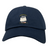 The Cal Maritime Rugby Adult Low-Profile Cotton Twill Dad Cap by EMB S&S Activewear features navy blue cotton twill, an embroidered white sailing ship, "Cal Maritime R.I.F.C." text, and 1927 & 1998 above a red banner.