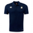 The Cal Maritime Rugby Club Dry Polo by EMB Canterbury is a navy blue, short-sleeve polo with buttons, embroidered ship and Canterbury logos, and Vapodri Technology for breathable comfort.