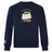The Cal Maritime Rugby Club Crew Sweatshirt by WRS Canterbury is an ultra-soft navy top with a sailboat graphic, yellow "Cal Maritime R.I.L.F.C.," dates "1927" & "1998," and a small white logo on the left sleeve.