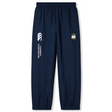 The Cal Maritime Rugby Cuffed Hem Stadium Pant by EMB Canterbury features an elastic waistband, cuffed hems, the "Canterbury of New Zealand" logo, and a small embroidered ship on the front—ideal men's rugby pants for comfort and style.