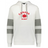 Display your pride in the Nations of Rugby Canada Jackson Way Hoodie by WRS Augusta—a white pullover with grey striped sleeves, bold "CANADA RUGBY" text, and a red maple leaf printed on the chest.