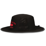 The EMB Augusta Nations of Rugby Canada Rugby Perforated Boonie Cap features mesh side panels and a red maple leaf "Canada Rugby" logo—perfect for any rugby fan’s cap collection.