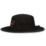 The EMB Augusta Nations of Rugby Wales Rugby Legend Boonie Cap features a wide brim, mesh side panels, and "WALES RUGBY" logo with red dragon—ideal supporter gear for any Welsh rugby fan.