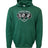 Show your team spirit with the WRS Augusta Woodlands Youth Wolfpack Hoodie—a green athletic fleece hoodie featuring a "Woodlands Rugby" logo with three wolf heads and a shield design on the front.