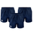 Three pairs of Canterbury Advantage Shorts in navy blue with embroidered logos and moisture-wicking technology to keep you dry and comfortable from the Bundle Canterbury collection.
