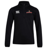 A black hooded sweatshirt with the EMB Canterbury logo on the front