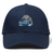Navy blue NC All Stars Flexfit Drill cap by EMB Canterbury with the "north carolina rugby all stars" logo featuring a stylized bulldog, embroidered front view on a white background.