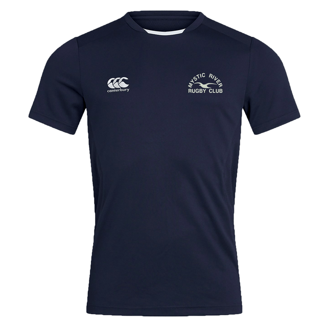 A Mystic River Rugby Canterbury Club Dry Tee with a quick drying embroidered EMB Canterbury logo.