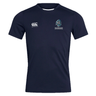 Syracuse Silverbacks Club Dry Tee by EMB Canterbury featuring a Canterbury logo on the right chest and a Silverbacks logo on the left chest, incorporating Vapodri Technology for quick drying and breathable performance.