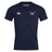 Navy blue short-sleeve sports jersey with white "Canterbury" logo on the right chest and a colorful "OSI" logo with wings on the left chest. This stylish University of Southern Indiana Club Dry Tee by Canterbury is enhanced with Vapodri Technology to keep you cool and comfortable.