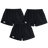 The Canterbury Professional Cotton Short 3-Pack Bundle by Bundle includes three black rugby shorts with elastic waistbands and white logos on the left legs, shown against a white background.