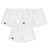 The Canterbury Professional Cotton Short 3-Pack Bundle includes three pairs of white rugby shorts with elastic waistbands and a black Canterbury logo on the left leg.