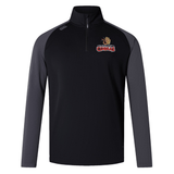 A black and grey Raleigh Cobras Rugby Elite First Layer jacket with the EMB Canterbury logo on it.