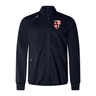 Rye High School Rugby Elite Windstopper Jacket with long sleeves and a logo on the left chest featuring a red and white crest, displayed on a plain white background by EMB Canterbury.