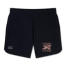 Navy blue Concord Carlisle Rugby Elite Woven gym shorts with the EMB Canterbury logo on the left leg and embroidered "ccrfc rugby" logo on the right leg, featuring zipped pockets.