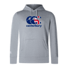 The Canterbury Great Britain CCC Club Lightweight Hoodie by WRS Canterbury is a comfortable gray polyester hoodie showcasing the logo and a Union Jack design on the chest.