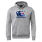 The Canterbury Great Britain CCC Flag Club Hoodie by WRS Canterbury features soft gray fleece and displays the iconic blue CCC logo with a stylized flag design.