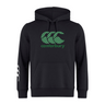 The Canterbury Goal Post CCC Club Hoodie by WRS Canterbury features a green "Canterbury" CCC logo with stylized letters and distinctive sleeve branding with a unique design on the right sleeve.
