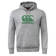 The WRS Canterbury Goal Post CCC Club Hoodie comes in gray, showcasing a green CCC logo on the front, Canterbury branding on the sleeve, and a handy front pocket.