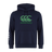 Navy blue Canterbury Goal Post CCC Club Hoodie by WRS Canterbury, featuring a green "Canterbury" logo on the front and white Canterbury branding on the left sleeve.