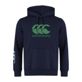 Navy blue Canterbury Goal Post CCC Club Hoodie by WRS Canterbury, featuring a green "Canterbury" logo on the front and white Canterbury branding on the left sleeve.