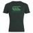 The Canterbury CCC Goal Post Club Plain T-shirt by WRS Canterbury, in dark green, features the iconic "Canterbury" wordmark and the unique three overlapping C's logo in green and white on the front, reflecting the heritage of the CCC Kiwi logo.