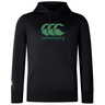 The WRS Canterbury Goal Post CCC Club Hoodie is a lightweight black piece with a green logo on the front, featuring a kangaroo pocket and hood.